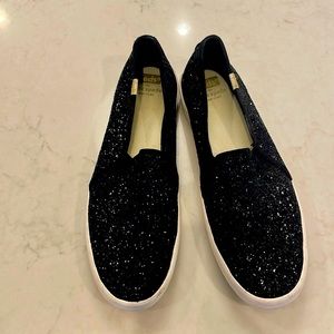 Keds (Kate Spade) Black Sparkles Slip On Sneaker (9 1/2)